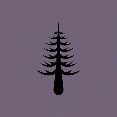 Black Silhouette Pine Tree