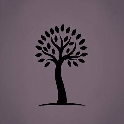 Black silhouette tree illustration