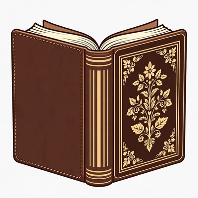 Open vintage book illustration