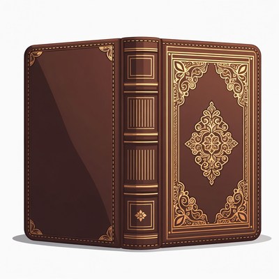 Ornate Brown Leather Book
