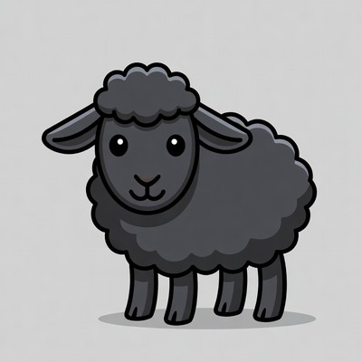 Cute black sheep illustration