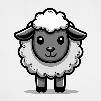 Cute cartoon sheep illustration
