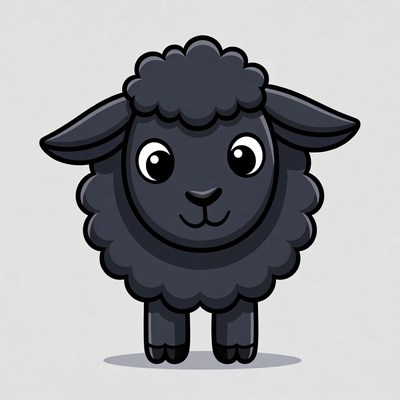 Cute black sheep illustration