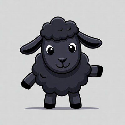 Cute black sheep illustration