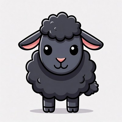 Cute black sheep illustration