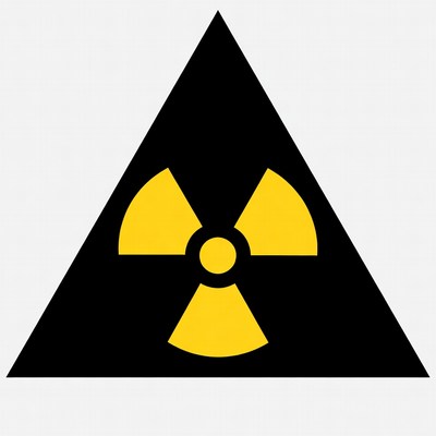 Yellow Radiation Warning Symbol