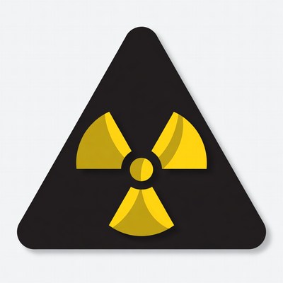 Yellow Radiation Warning Symbol