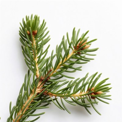 Fir tree branch with needles