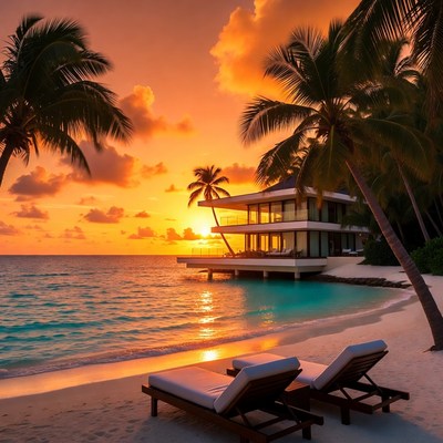 Luxury Overwater Villa Sunset Beach