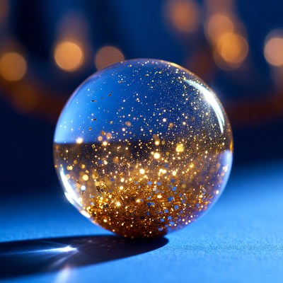 Shiny Gold Glitter Crystal Ball
