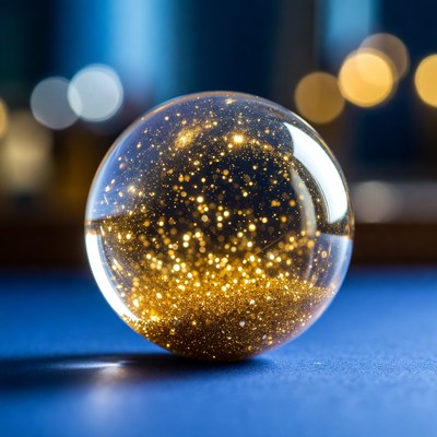 Golden Glitter Snow Globe
