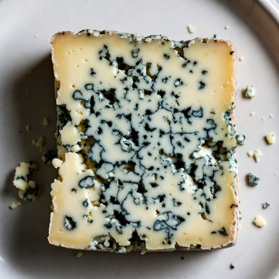 Blue Cheese Wedge on Plate