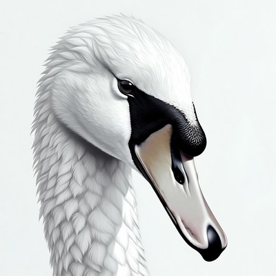 White swan close-up portrait