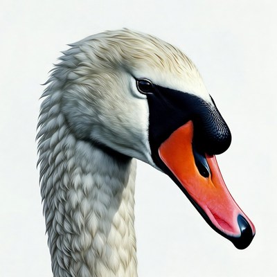 White swan profile view
