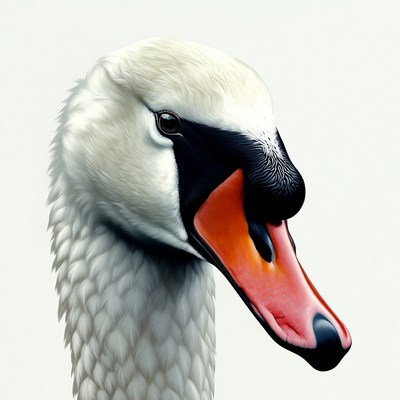 White swan close-up portrait