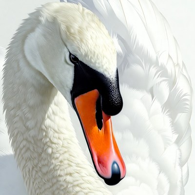 White swan close-up portrait