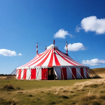 Red White Striped Circus Tent Outdoors