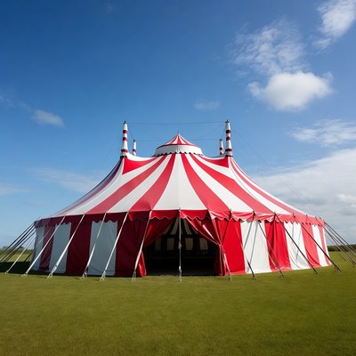 Red White Striped Circus Big Top Tent