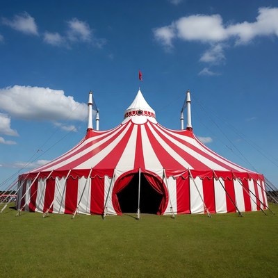 Red White Striped Circus Tent