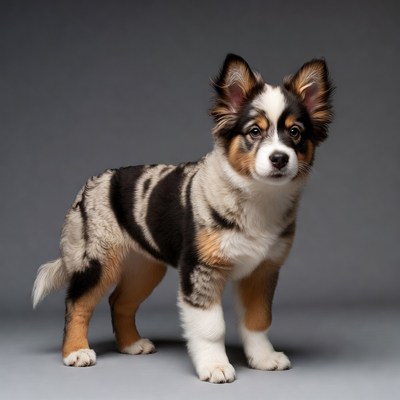 Australian Shepherd puppy standing