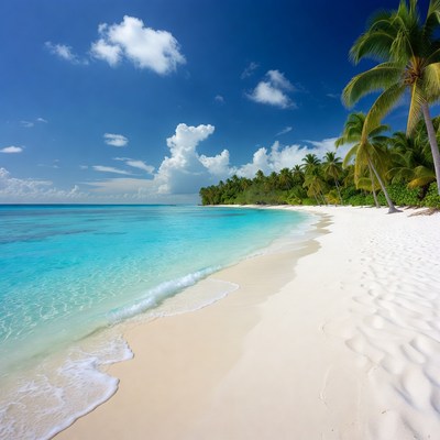 Tropical beach with turquoise ocean