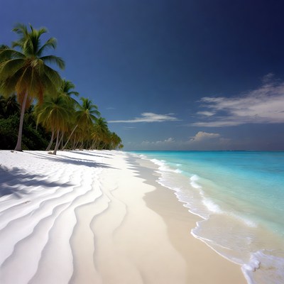 Tropical beach with palm trees