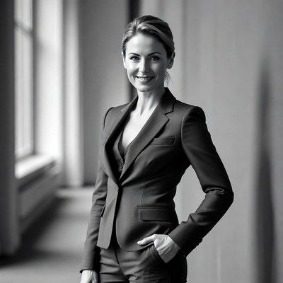 Smiling woman in business suit