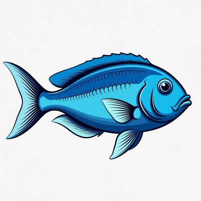 Blue Angelfish illustration