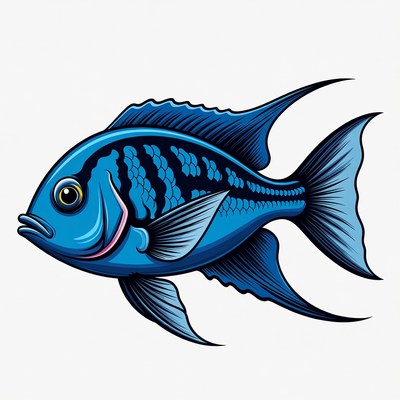 Blue Angelfish Illustration