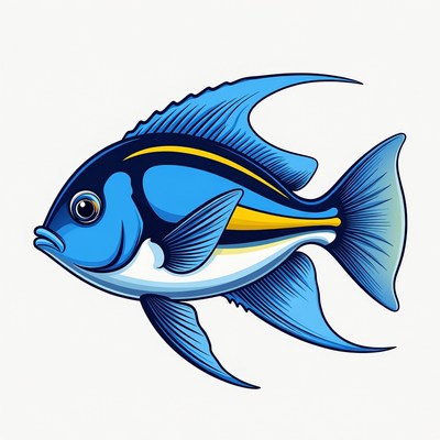 Blue Angelfish illustration