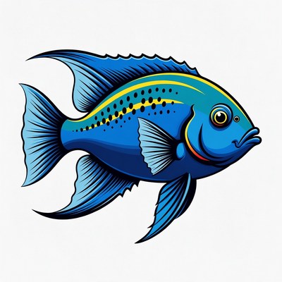 Blue Angelfish illustration