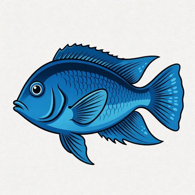 Blue Angelfish illustration