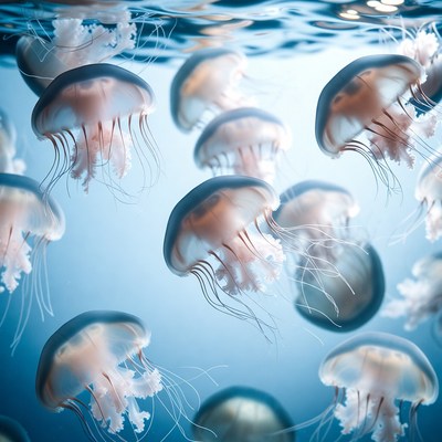 Swimming Jellyfish Underwater