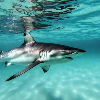 Blacktip shark swimming underwater