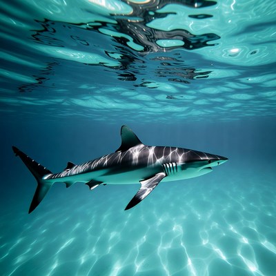Blacktip shark swimming underwater