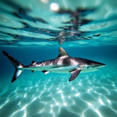 Blacktip shark swimming underwater