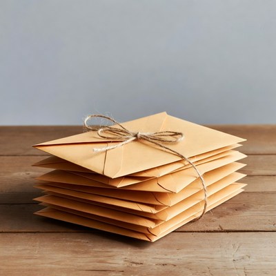 Stack of Envelopes Tied with Twine