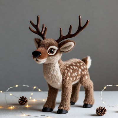 Cute Fawn Plush Toy with Antlers