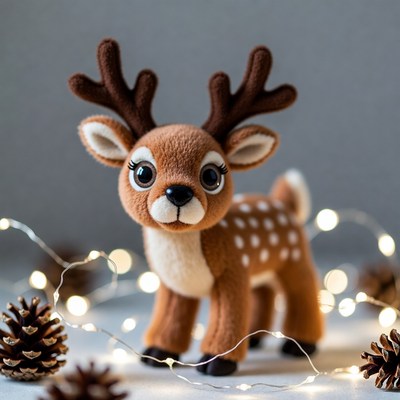 Cute Felt Reindeer with Lights