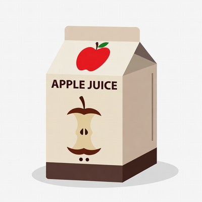 Apple Juice Carton Illustration
