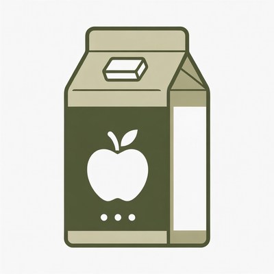 Apple Milk Carton Illustration