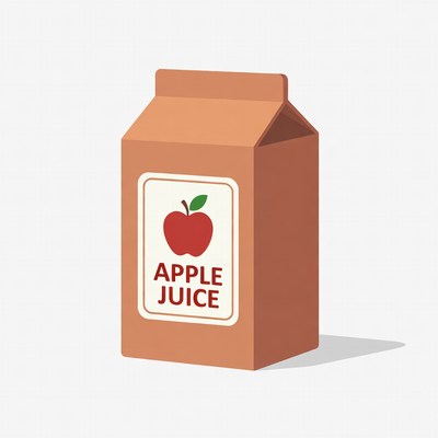 Apple Juice Carton Illustration