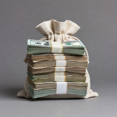 Money Bag Full of Cash