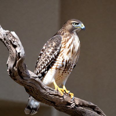 Red-tailed Hawk Perched on Branch