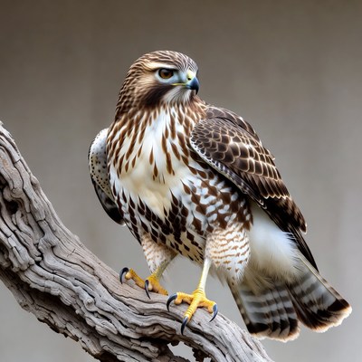 Red-tailed Hawk Perched on Branch