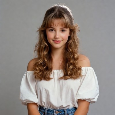 Young woman with bangs smiling