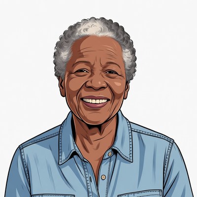 Smiling elderly African-American woman illustration