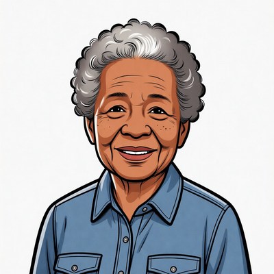 Smiling elderly African-American woman illustration