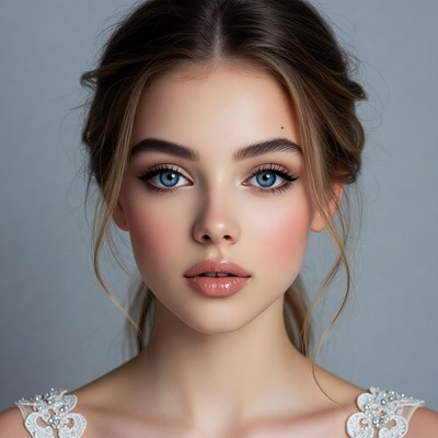 Beautiful woman with updo hairstyle