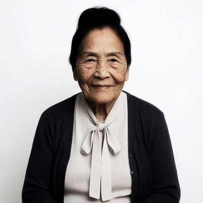 Elderly Asian woman smiling